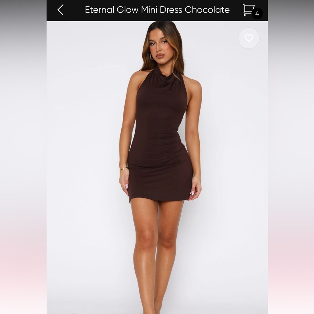 White Fox Brown Bodycon Mini Dress - Halter